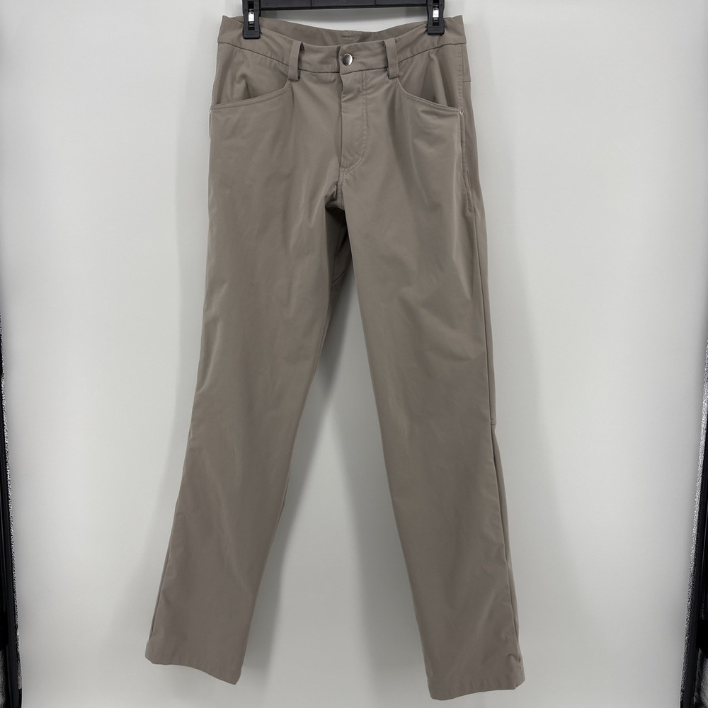 Lululemon 5-Pocket Pants Men 32x33 Beige ABC Slim Fit